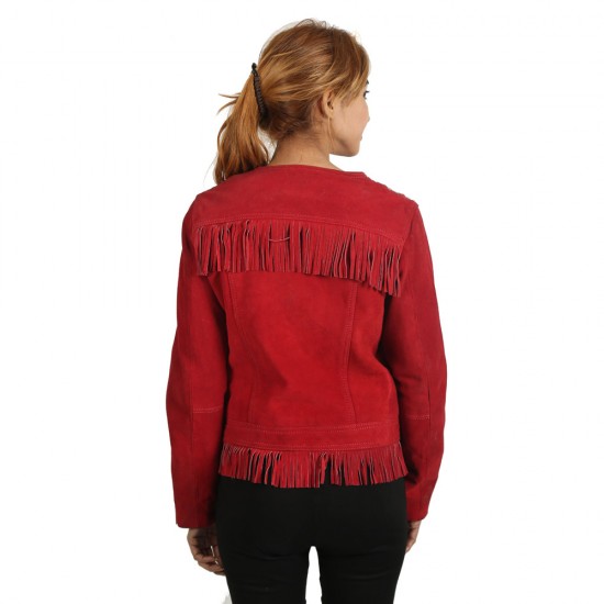 Fashionable Red Leather Jacket
